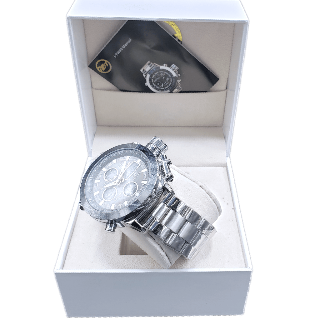 Time Master I-TW40C Chronograph Watch: Illuminated Face, Tachymeter Measurement, and Oyster Chain Band- I-Tem Innovation by Temi