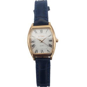The Venus Rose Gold I-TW735 Square Case Luxury Wristwatch with Roman Numeral Dial and Leather Strap - A Timeless Timepiece for Stylish Women!- I-Tem Innovation by Temi - Blue