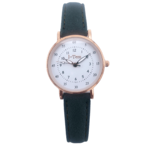 I-Tem Time-goddess I-TW645 Chronograph Watch for Ladies - Stylish Suede Leather Strap Options and Precise Timekeeping- I-Tem Innovation by Temi - Dark Green